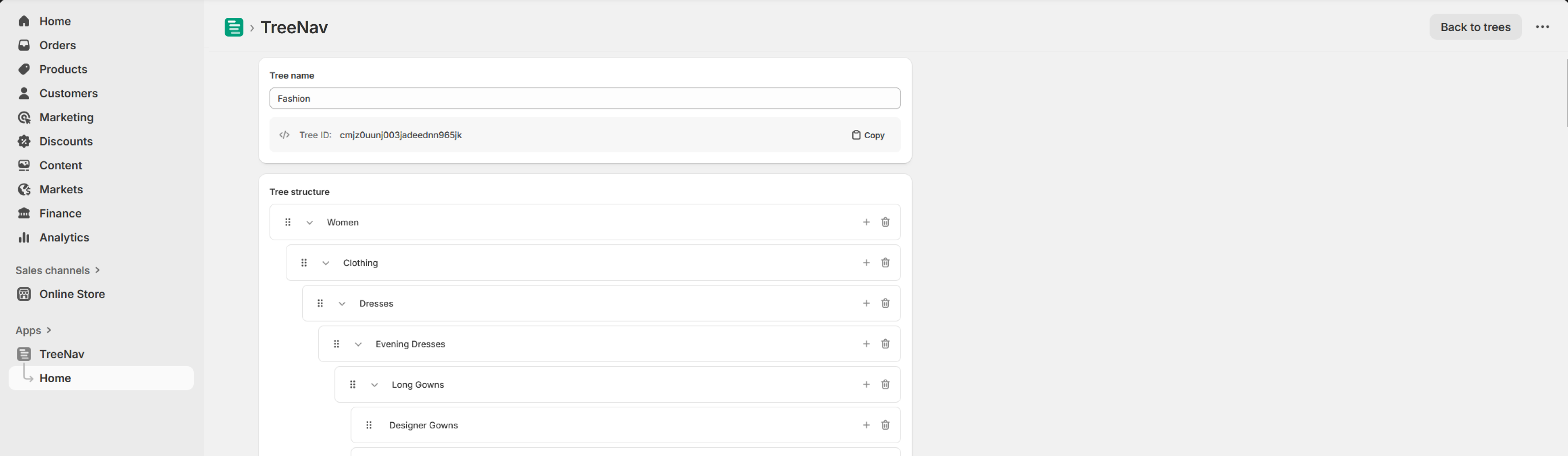 TreeNav navigation example